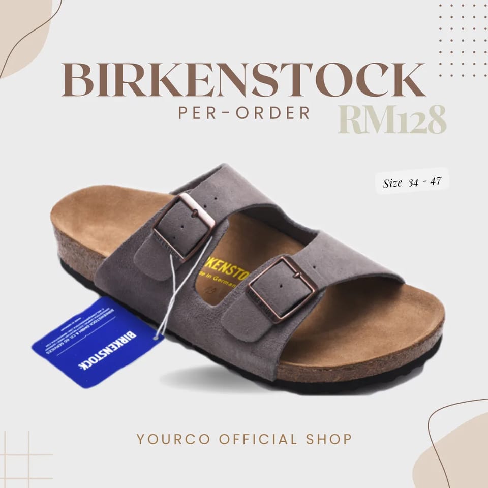 「现货READYSTOCK」 BIRKENSTOCK ARIZONA绒布灰色 1