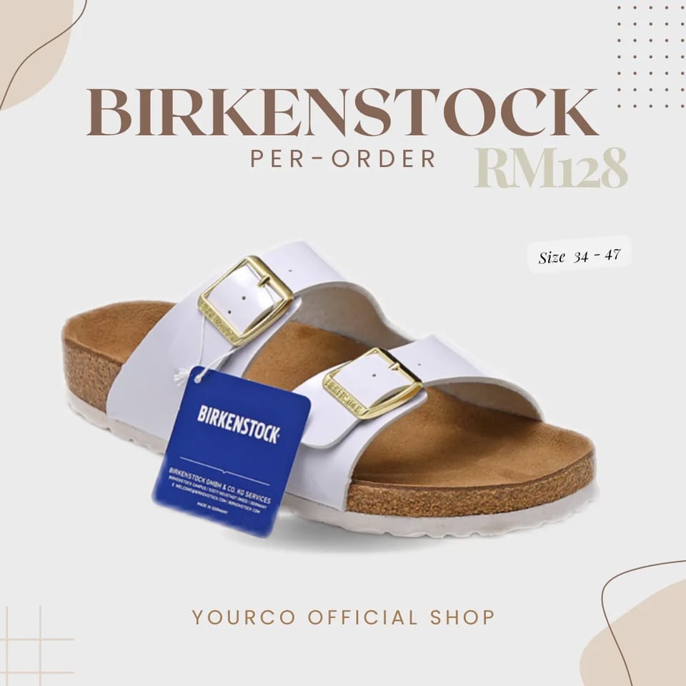 「现货READYSTOCK」 BIRKENSTOCK ARIZONA白色金扣 1
