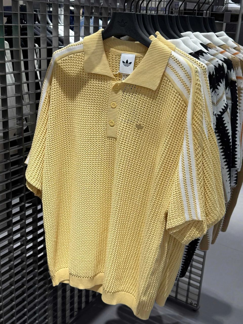 Adidas 老钱风针织开衫 复古慵懒风经典polo领 + 钩针编织纹理 11