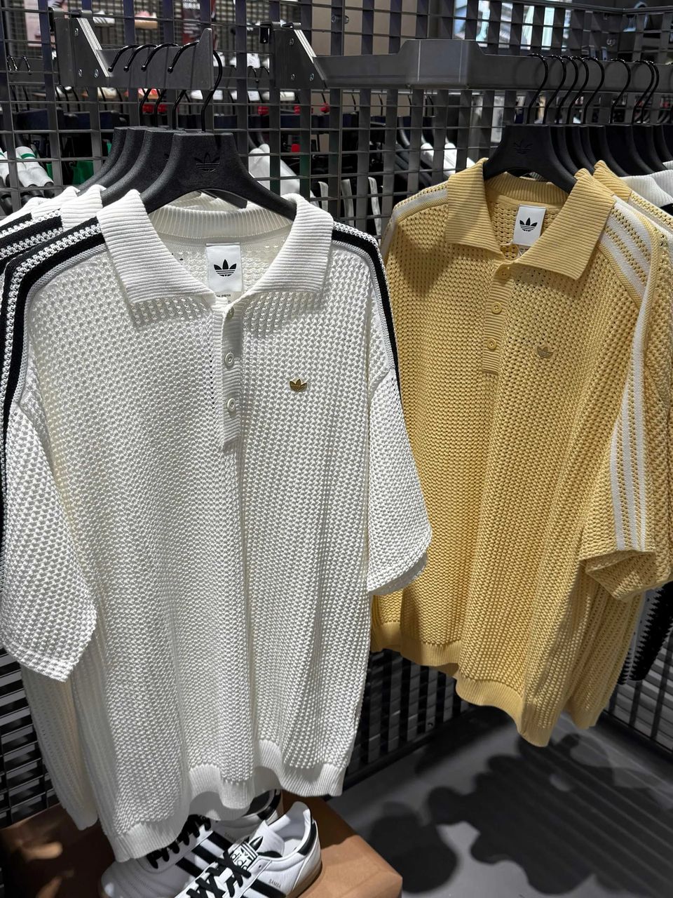 Adidas 老钱风针织开衫 复古慵懒风经典polo领 + 钩针编织纹理 9