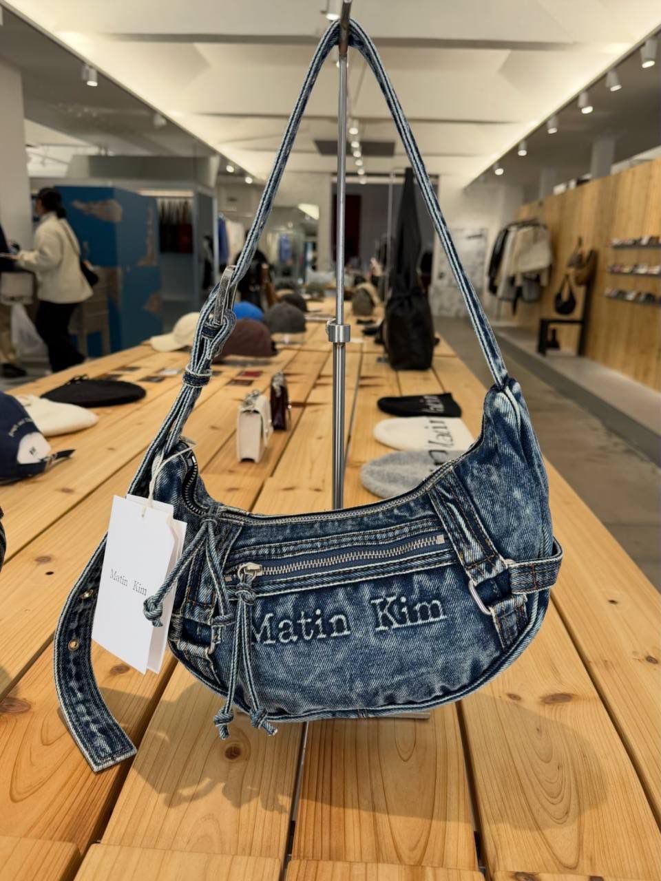MATIN WASHED DENIM MINI HOBO BAG 3