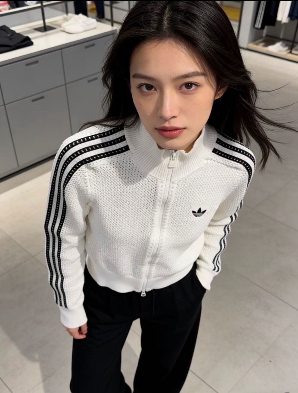 Adidas休闲拉链针织外套 2