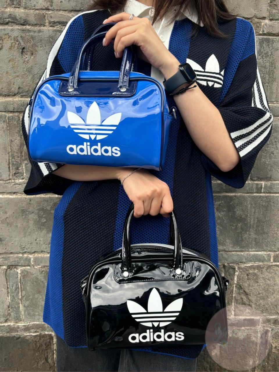 Adidas漆皮果冻包 蓝色 7