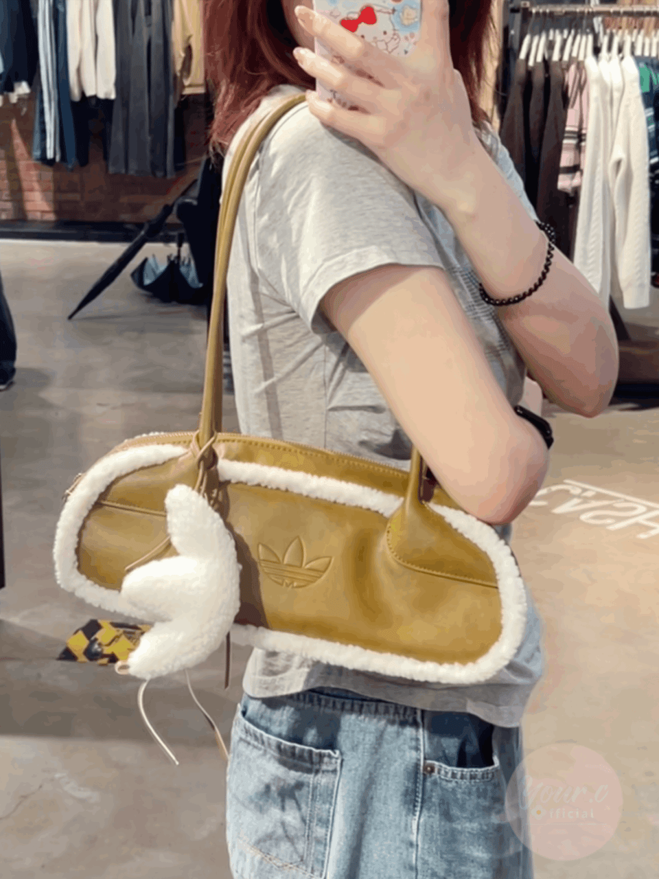Adidas Miumiu平替！羊羔绒拼接法棍包🥖 6