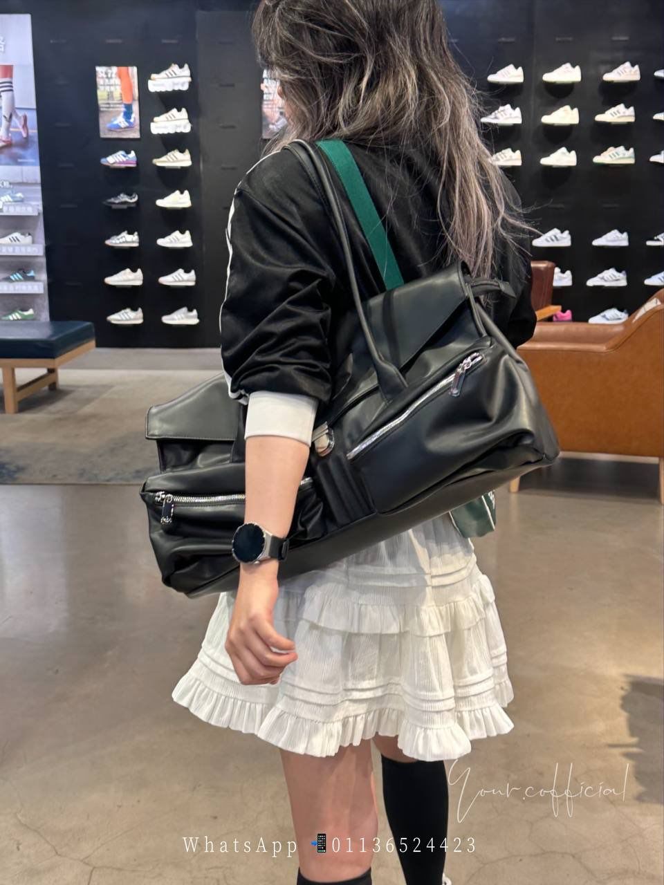 Adidas机车运动风大容量肩背包 4