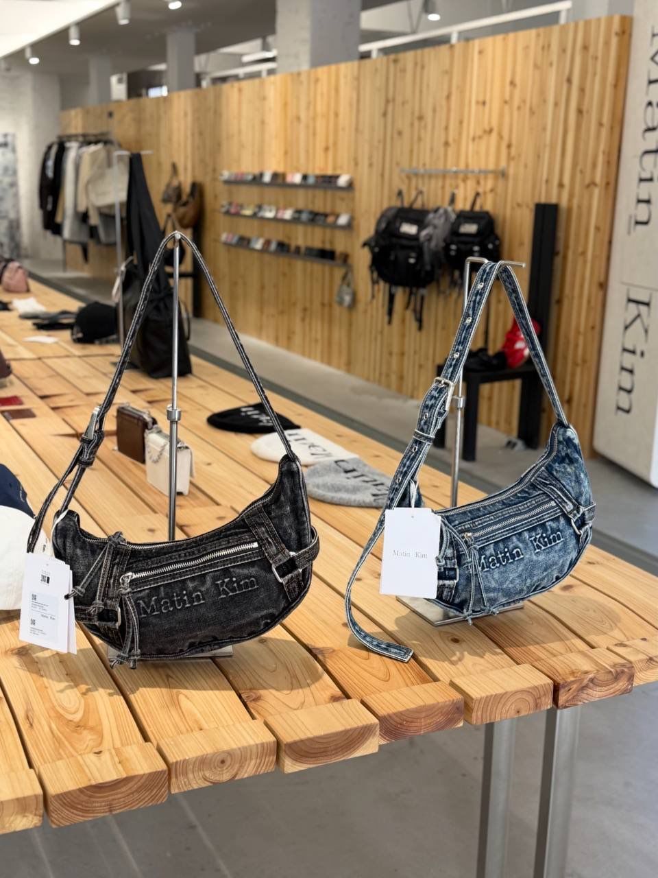 MATIN WASHED DENIM MINI HOBO BAG 2