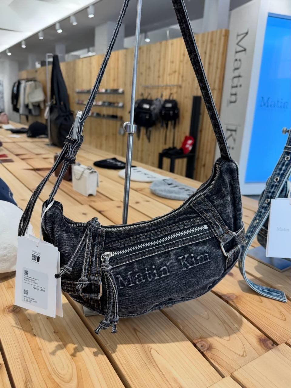 MATIN WASHED DENIM MINI HOBO BAG 4