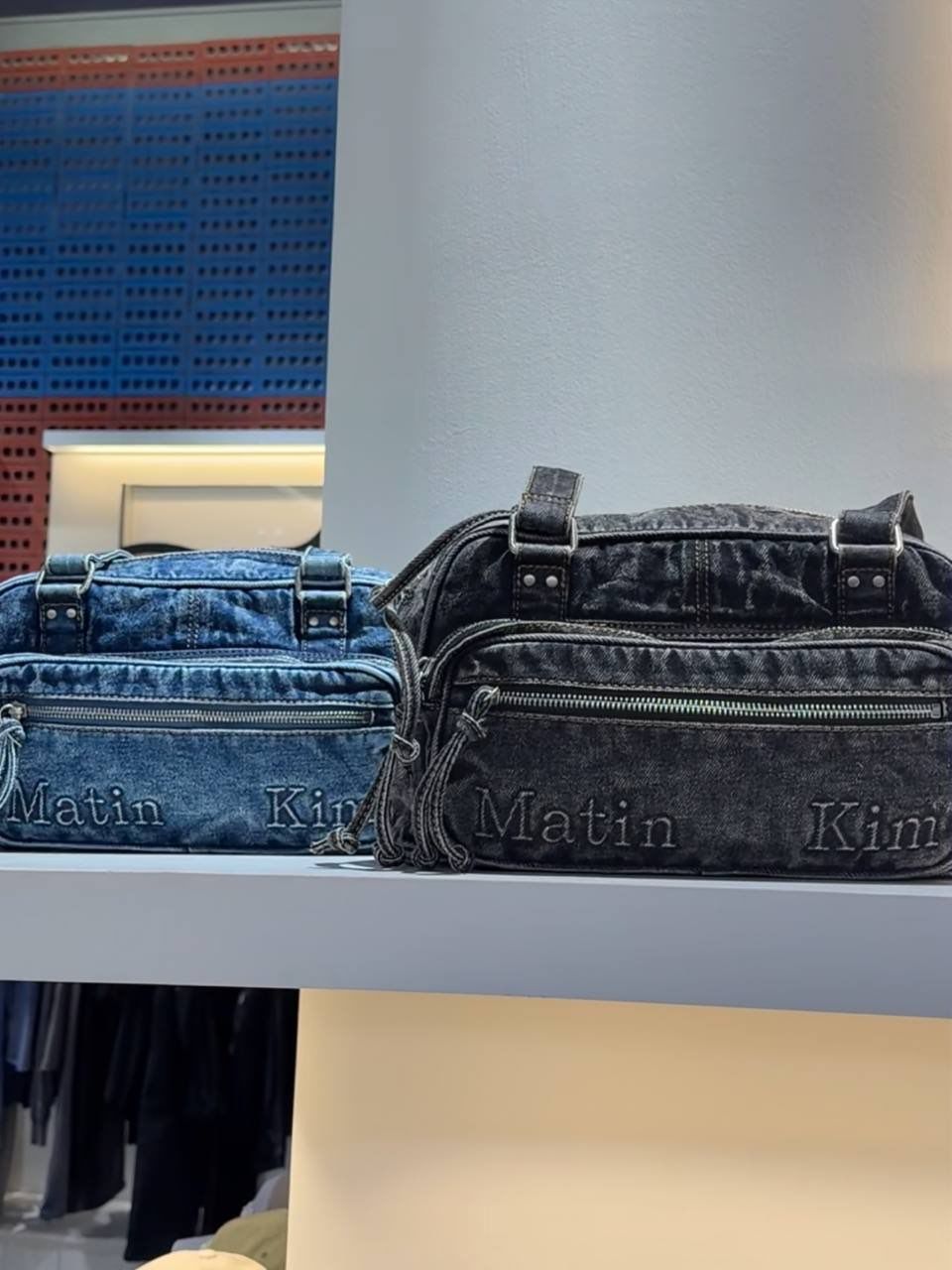 MATIN DUST DENIM ONE POCKET SHOULDER BAG 4