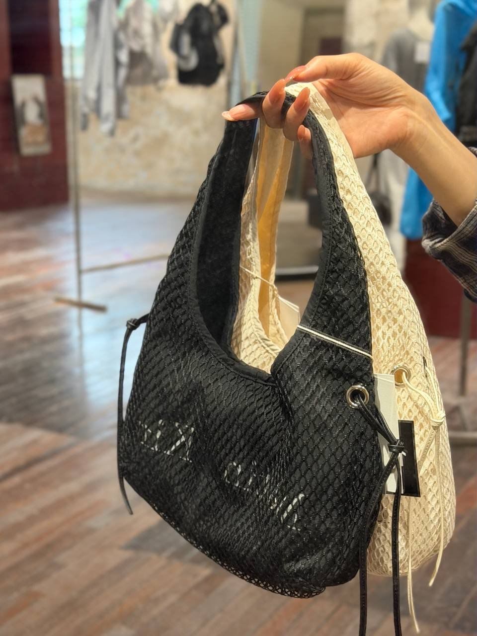 MATIN KIM Side Strap Mesh Mini Tote Bag 💰 6