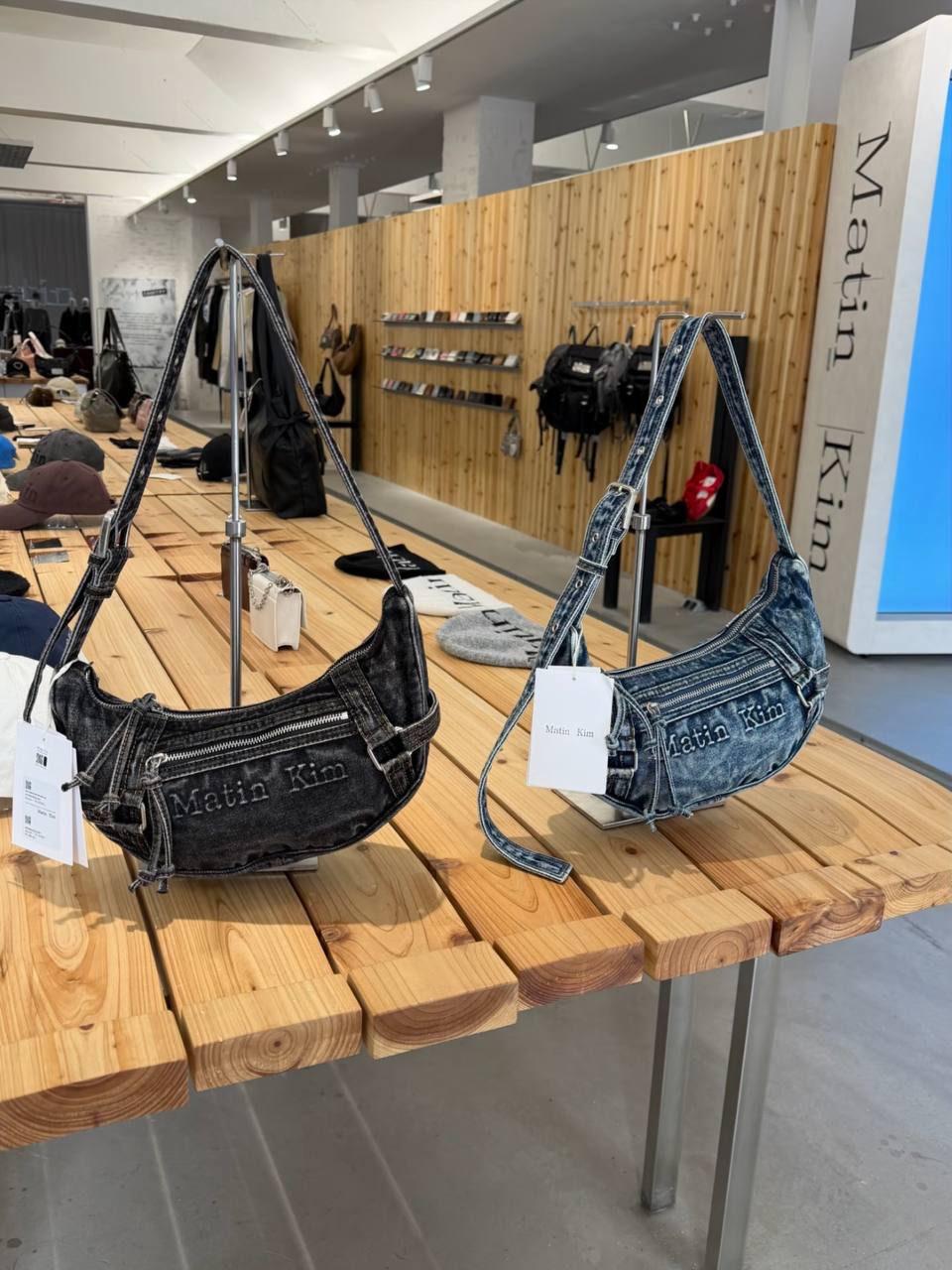 MATIN WASHED DENIM MINI HOBO BAG 1